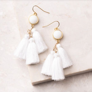 Starfish Project Lucia White tassel earrings